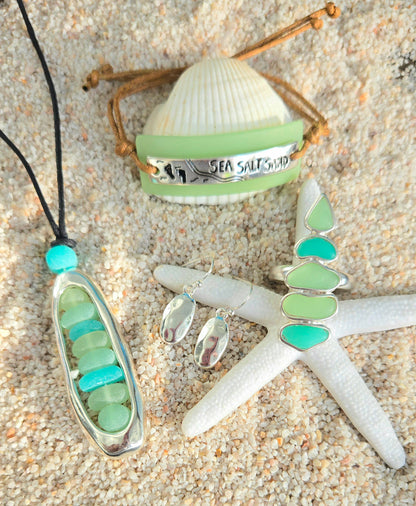 Pulsera ajustable, decorada con vidrio marino "Sea-Salt-Sand"